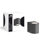 D'Lite Luce Da Parete Vossem Aluminium Nero | IP54 - Adatto Per 1x GU10