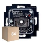 Confezione Multipack 6x Busch-Jaeger 6523U-102 Rotary Dimmer LED 6512-0-0334 2W -100W 50/60Hz